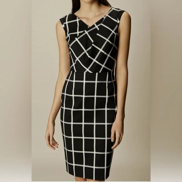 Karen Millen Windowpane Check Dress - Picture 2 of 12
